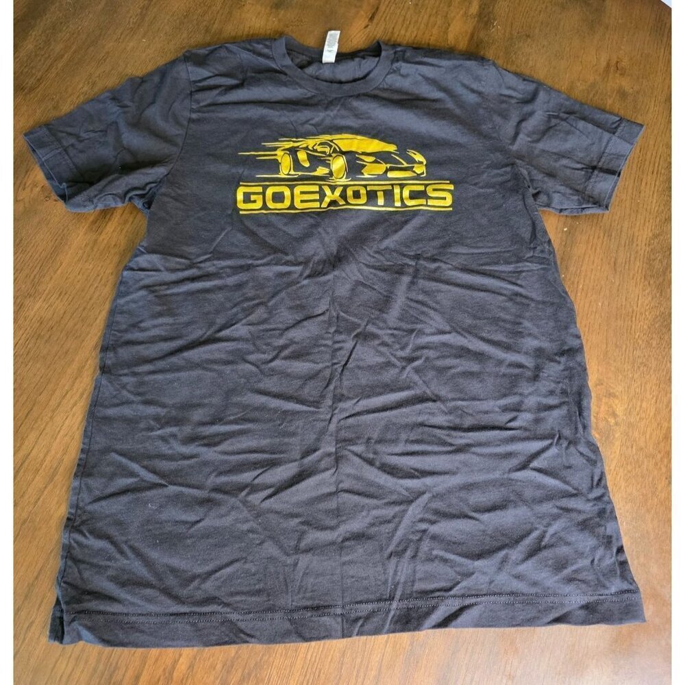 Goexotics Black T-Shirt With Yellow Graphic Print 100%‎ Cotton Size L